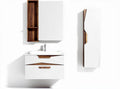 Witte badkamermeubel set met houten accenten 60 x 45 x 180cm