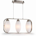 Hanglamp met drie glazen bollen en metalen ophangbeugel 80 x 30 x 20cm