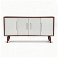 Moderne dressoir van hout met witte deuren en een afmeting van 120 x 40 x 75cm