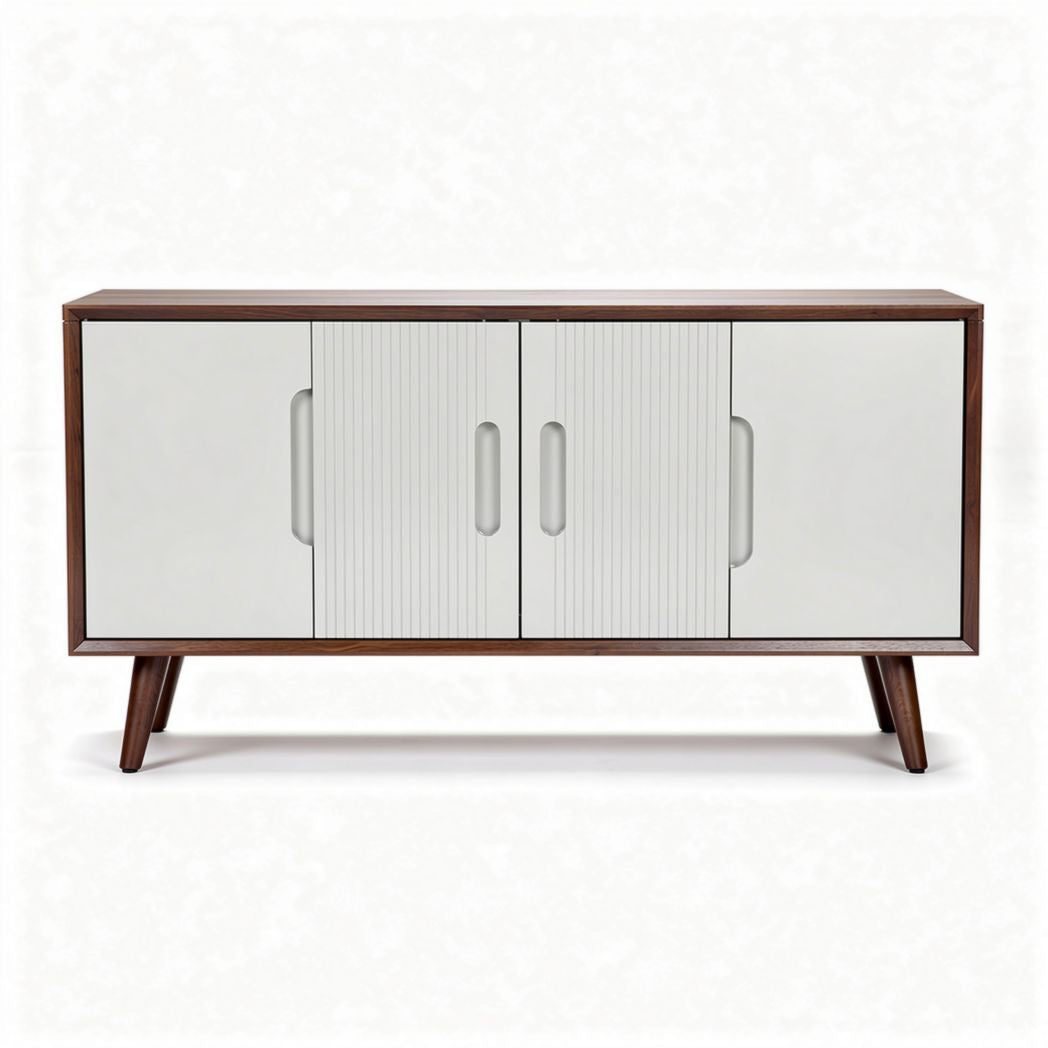 Moderne dressoir van hout met witte deuren en een afmeting van 120 x 40 x 75cm