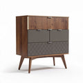 Houten dressoir met vier lades in bruin en grijs 80 x 40 x 100cm