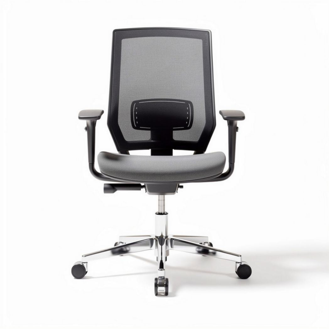 Ergonomische bureaustoel met mesh rugleuning en armleuningen in grijs 45 x 60 x 100cm
